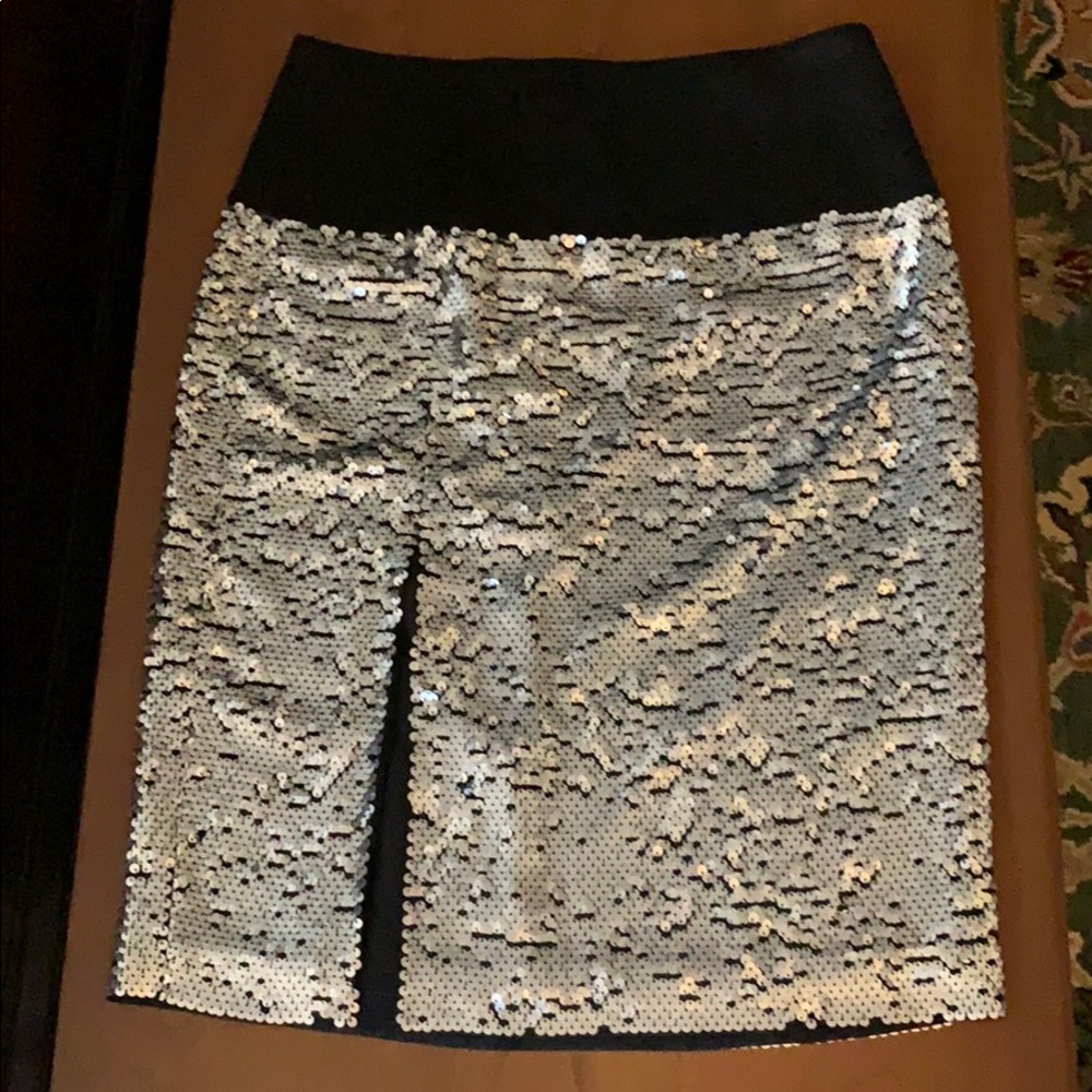 DKNY silver sequin skirt